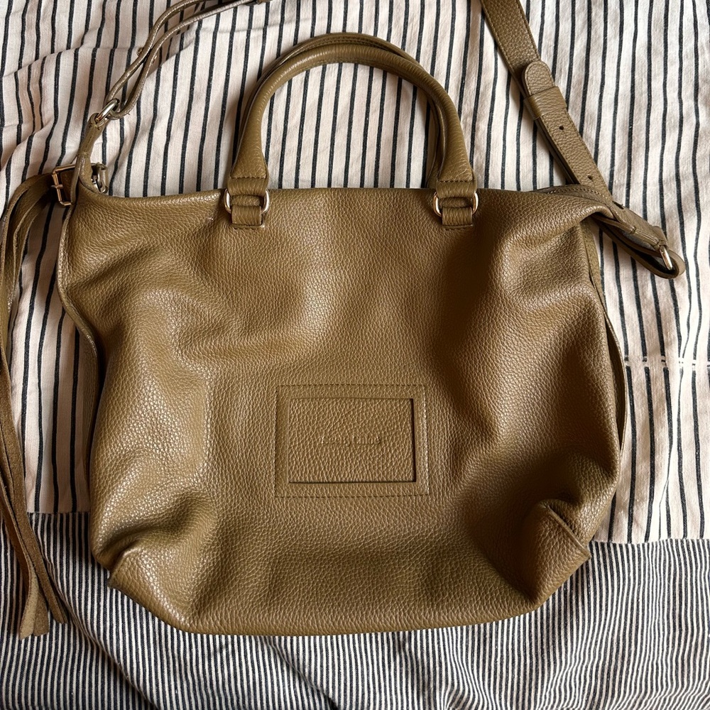 See by Chloe midsize over the shoulder. Olive green.